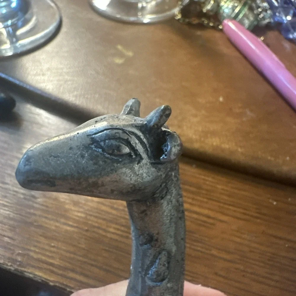 Vintage 1960's Pewter giraffe - Minature 6-3/4
